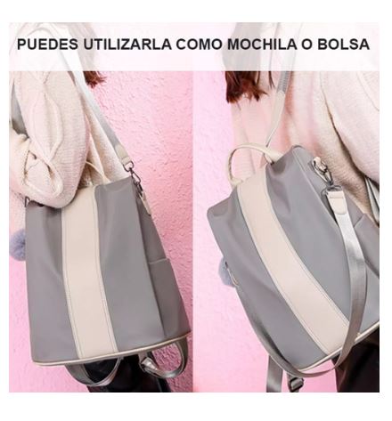 Foto 4 pulgar | Mochila Impermeable Antirrobo Casual Color Beige