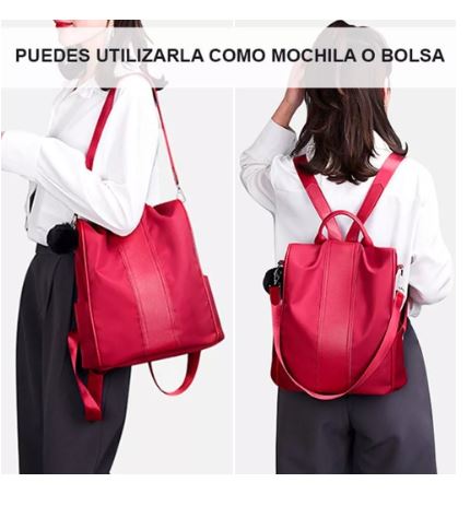 Foto 4 pulgar | Mochila Impermeable Antirrobo Casual Roja