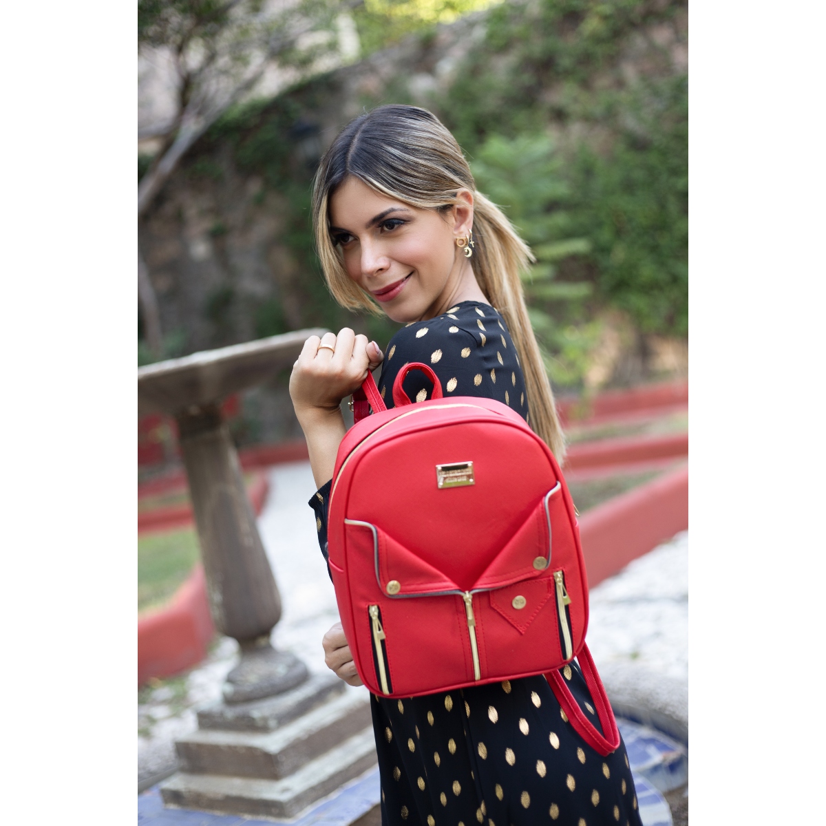 Foto 4 | Mochila De Mujer Fana Narumi Color Rojo Refinada