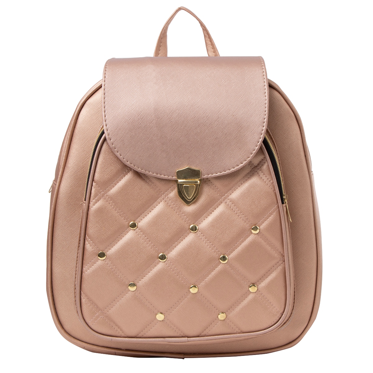 Mochila De Mujer Fana Nela Color Oro Rosado Elegante