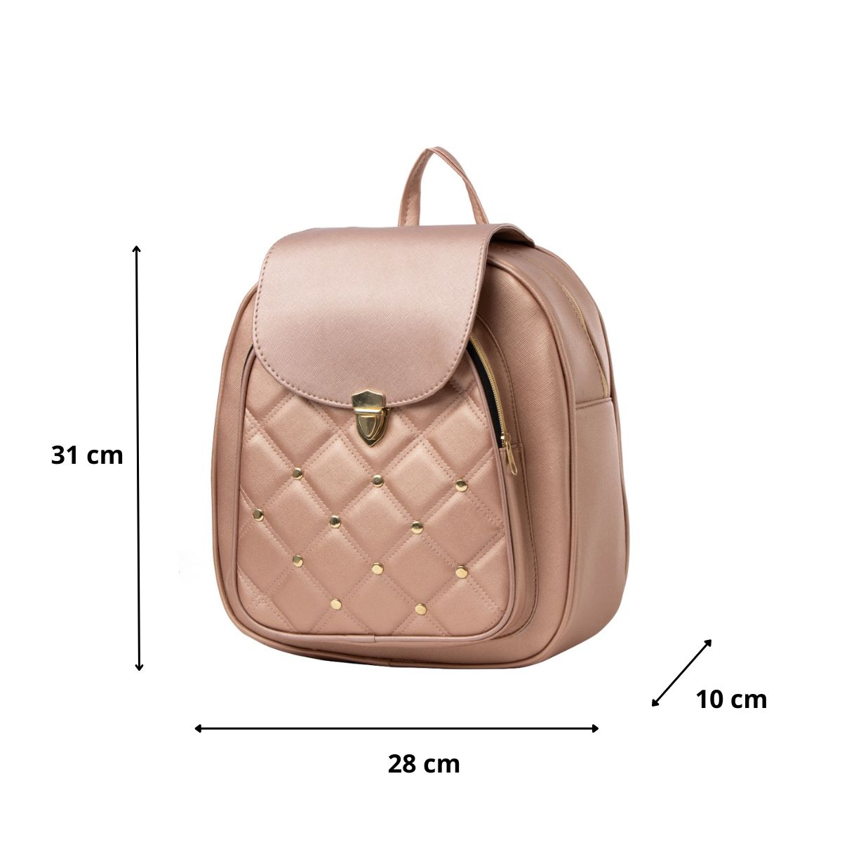 Foto 4 pulgar | Mochila De Mujer Fana Nela Color Oro Rosado Elegante