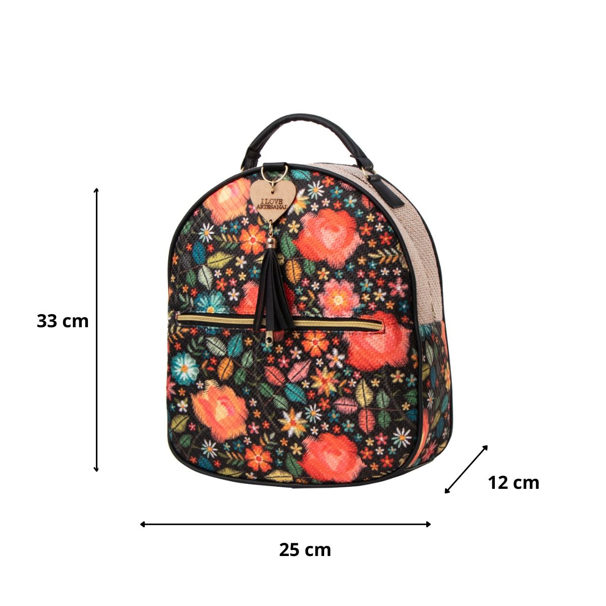 Foto 4 pulgar | Mochila Yute Para Mujer Fana Paris Color Negro Reforzada