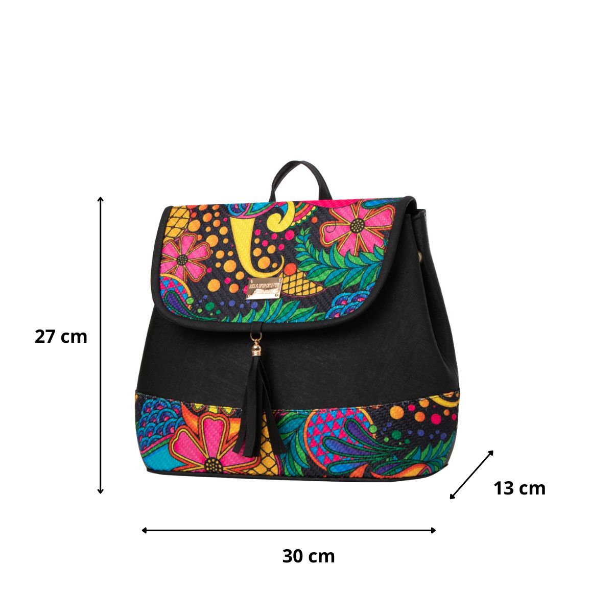 Foto 4 pulgar | Mochila de Yute Fana Saril Negra para Mujer