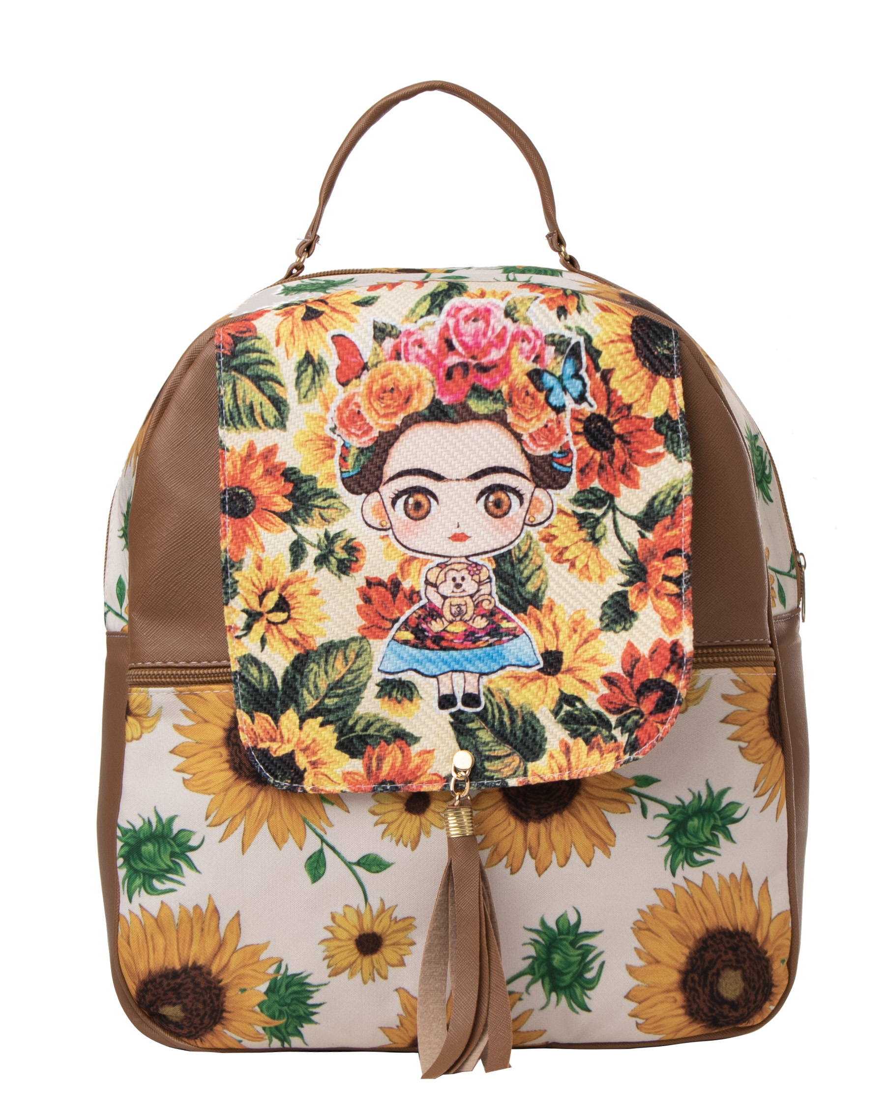 Mochila Yute de Mujer Fana Selma color Cámel Fina