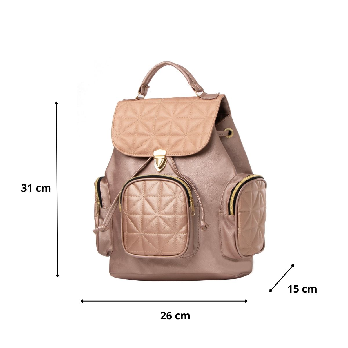 Foto 4 pulgar | Mochila Para Mujer Fana Odila Color Oro Rosado Reforzada