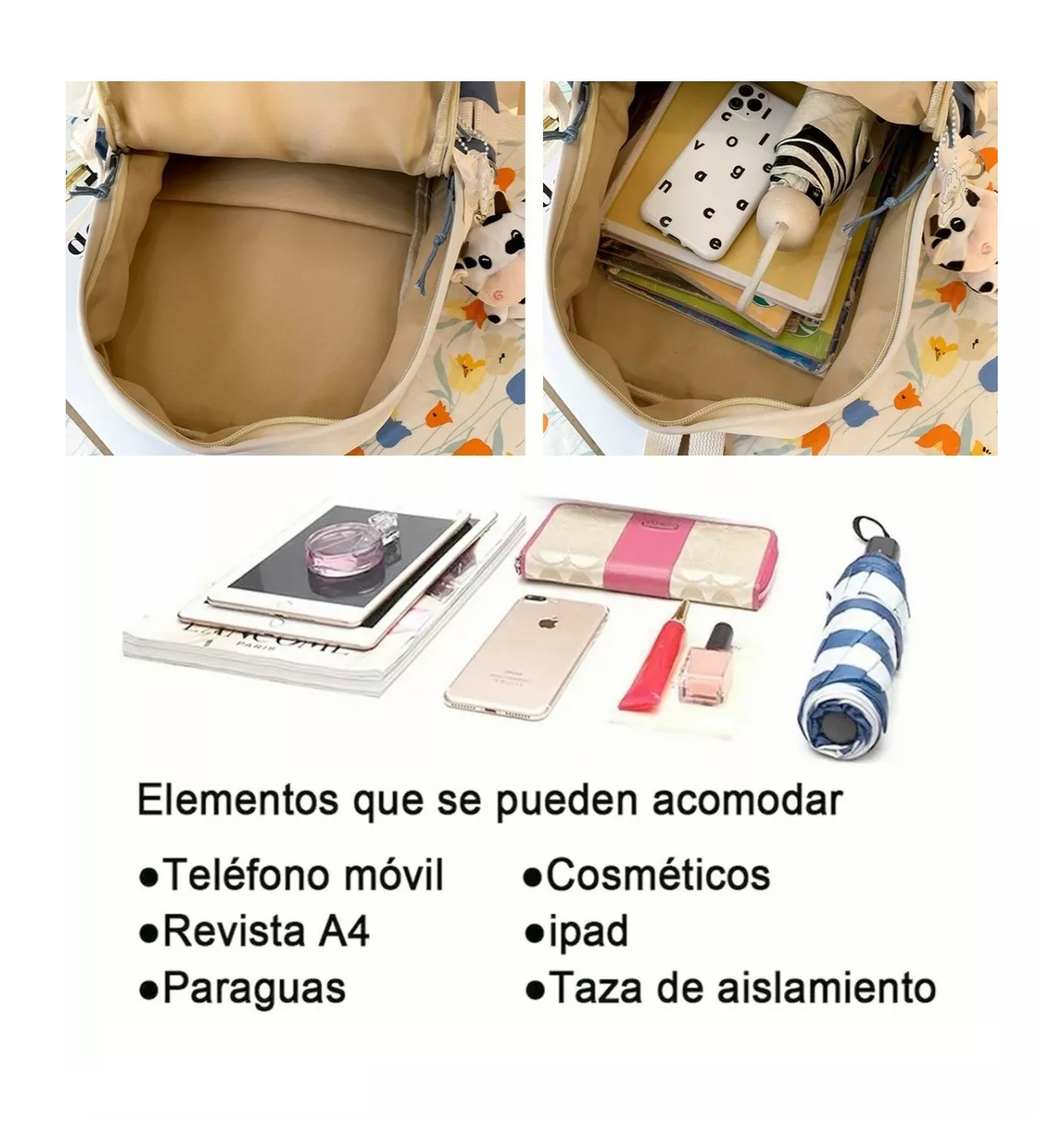 Foto 4 pulgar | Mochila De Gran Capacidad De Estilo Coreano Para Estudiantes  Rosa