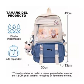 Foto 2 | Mochila Azul de Gran Capacidad Estilo Coreano para Estudiantes