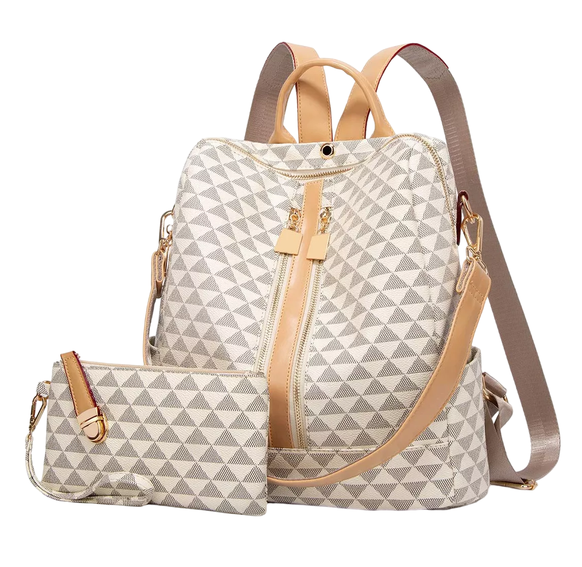 Foto 2 pulgar | Kit Mochila + Bolso Casuales Lab.G Blancos 2 Piezas para Mujer