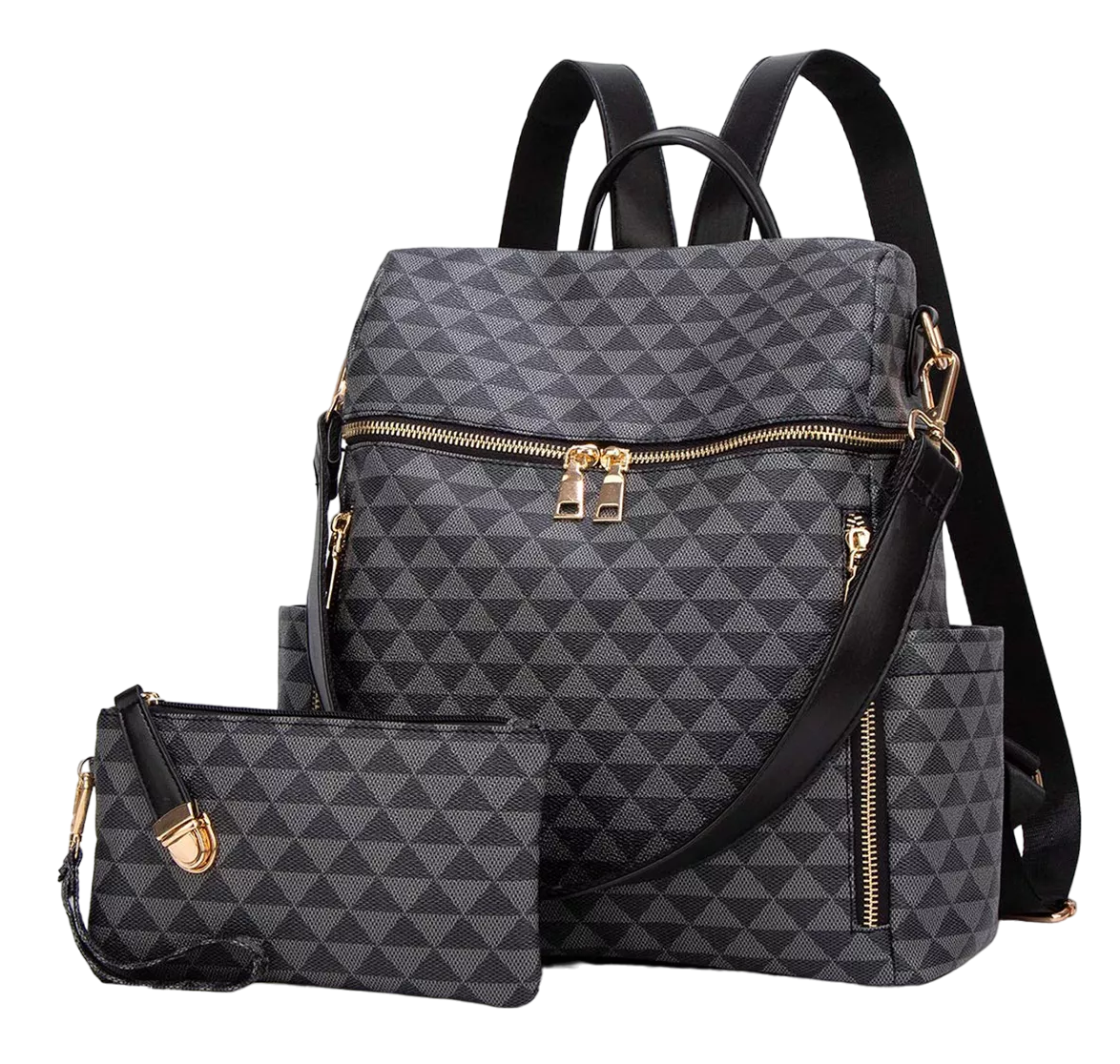 Foto 1 | Kit Mochila y Bolso Casual 2 Piezas Negras para Mujer
