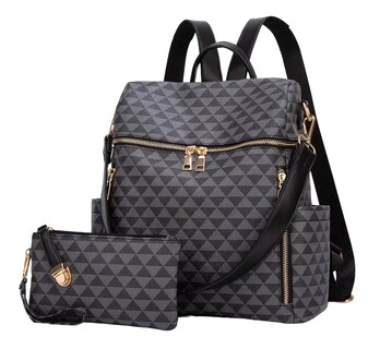 Foto 1 | Kit Mochila y Bolso Casual 2 Piezas Negras para Mujer