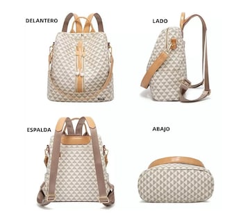 Foto 4 | Kit Mochila + Bolso Casuales Belug Blancos 2 Piezas para Mujer