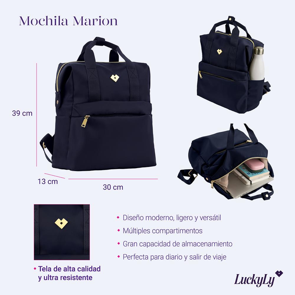 Foto 8 | Mochila Luckyly Marion Azul Marino para Mujer