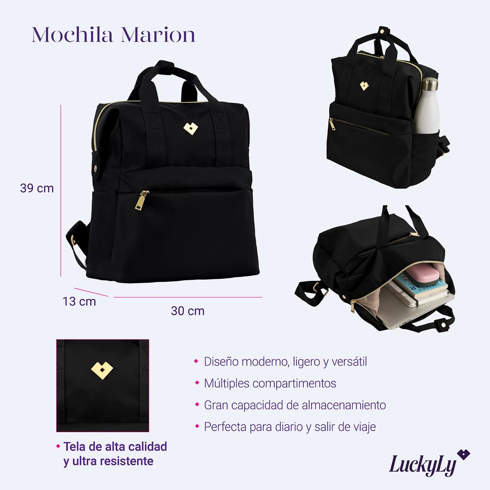 Foto 8 | Mochila Luckyly Negra Juvenil