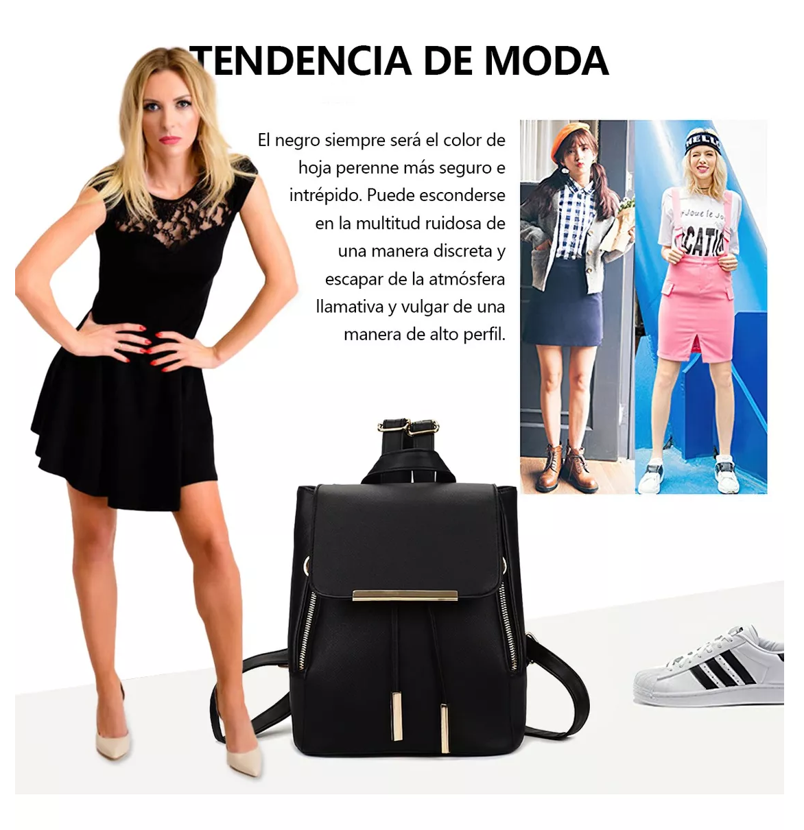 Foto 4 pulgar | Mochila de Mujer Belug  Casual color Negro