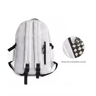 Foto 4 | Mochila Escolar Multifuncional Gran Capacidad Blanca