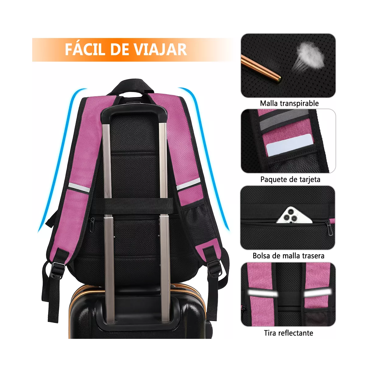 Foto 4 pulgar | Mochila Belug Púrpura Impermeable