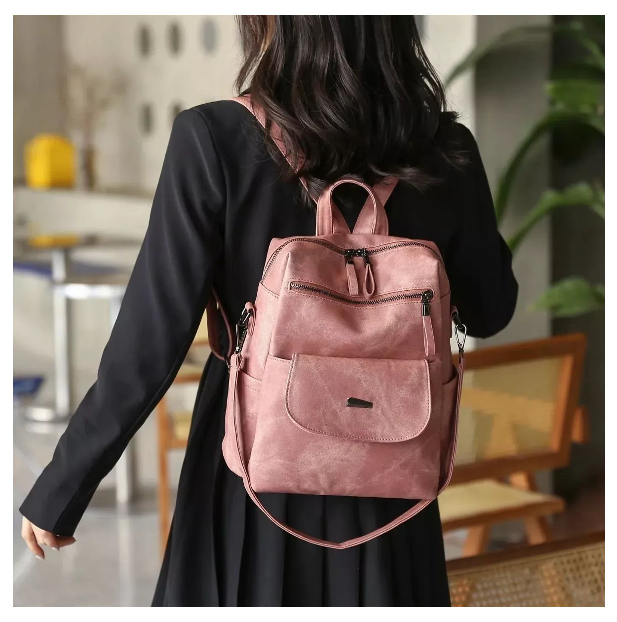 Foto 4 pulgar | Mochila Multiuso De Dama Diseño Lisa 11l, Rosa