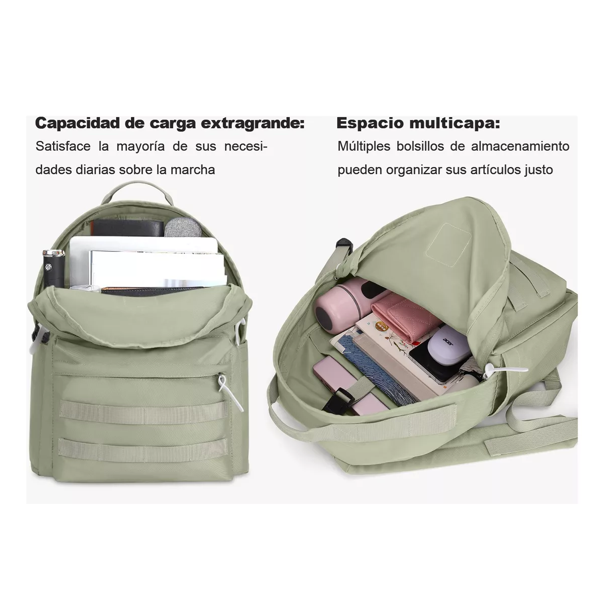 Foto 4 pulgar | Mochila Escolar  De Moda Y Viaje  Verde