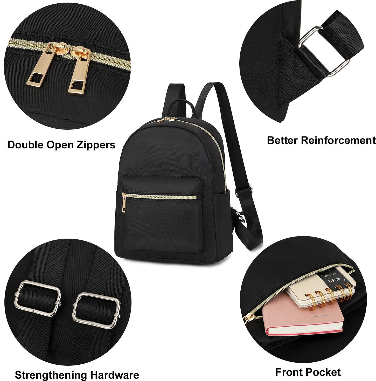 Foto 2 | Mochila Camtop Negra para Mujer-Venta Internacional