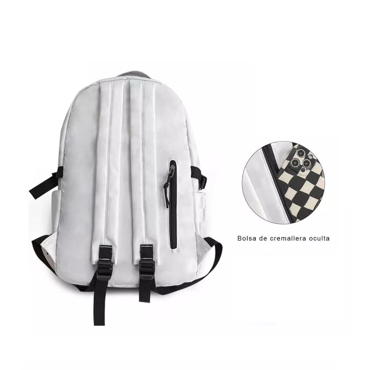 Foto 5 pulgar | Mochilas Escolares Para Mujer/hombres Multifuncional,viaje Gran Capacidad Juvenil Casual Moderna Blanco