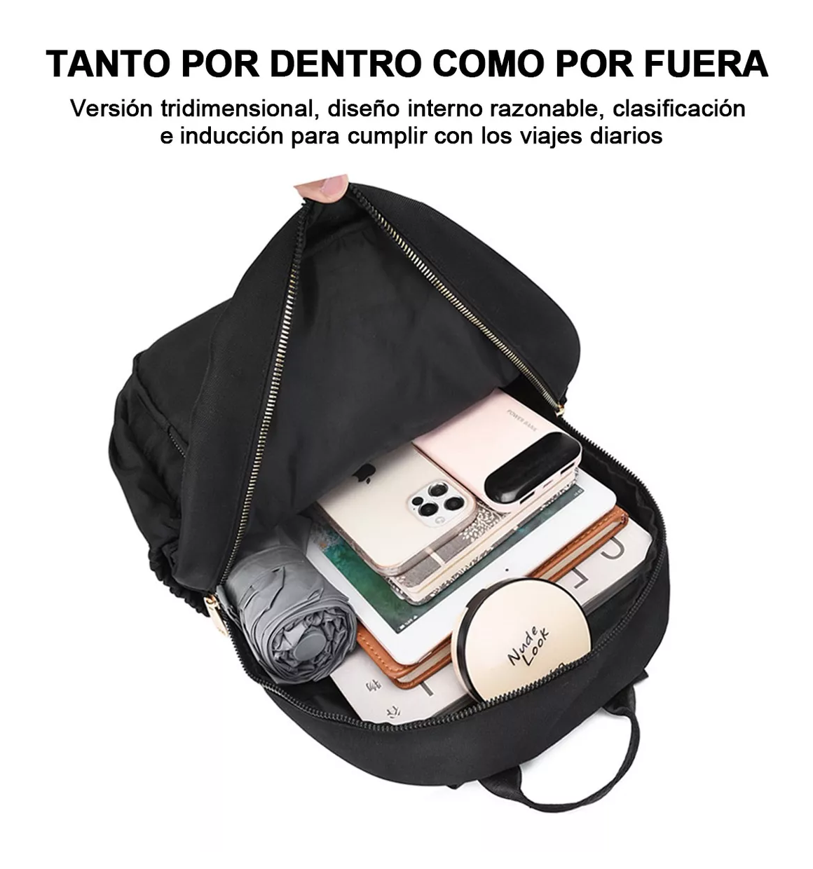 Foto 3 pulgar | Mochila Bolso De Mujer Impermeable Antirrobo Moda, Negro