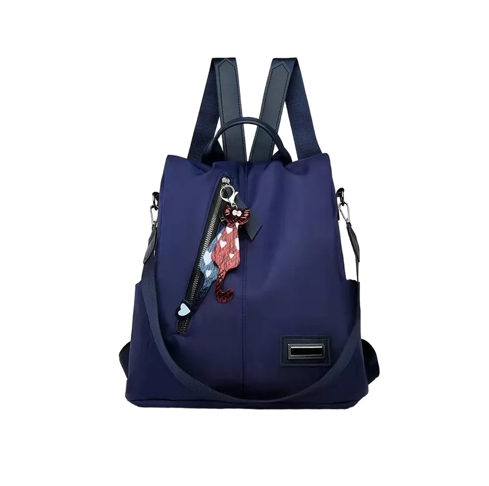 Mochila Bolsa Antirrobo Impermeable De Mujer Azul Marino