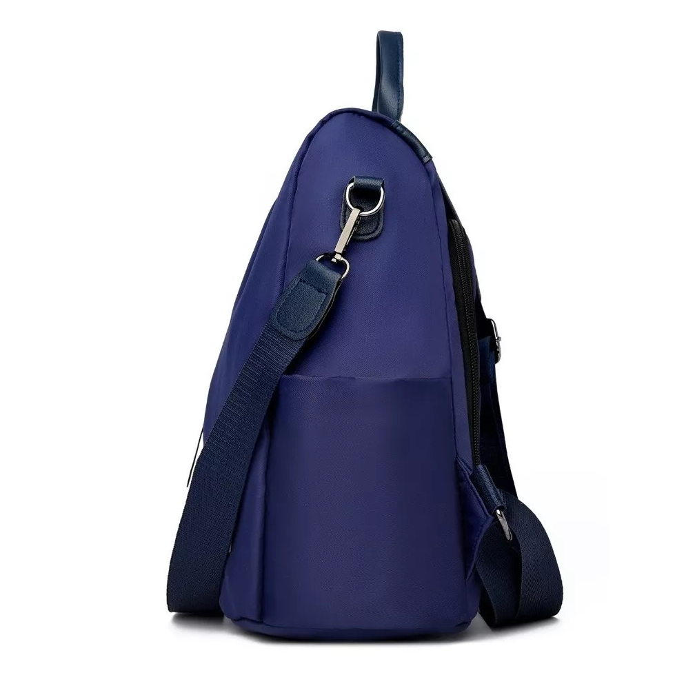 Foto 5 | Mochila Bolsa Antirrobo Impermeable De Mujer Azul Marino