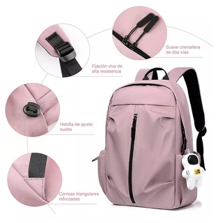 Foto 3 | Mochila Multifuncional, Impermeable Y Resistente Al Desgaste Rosa