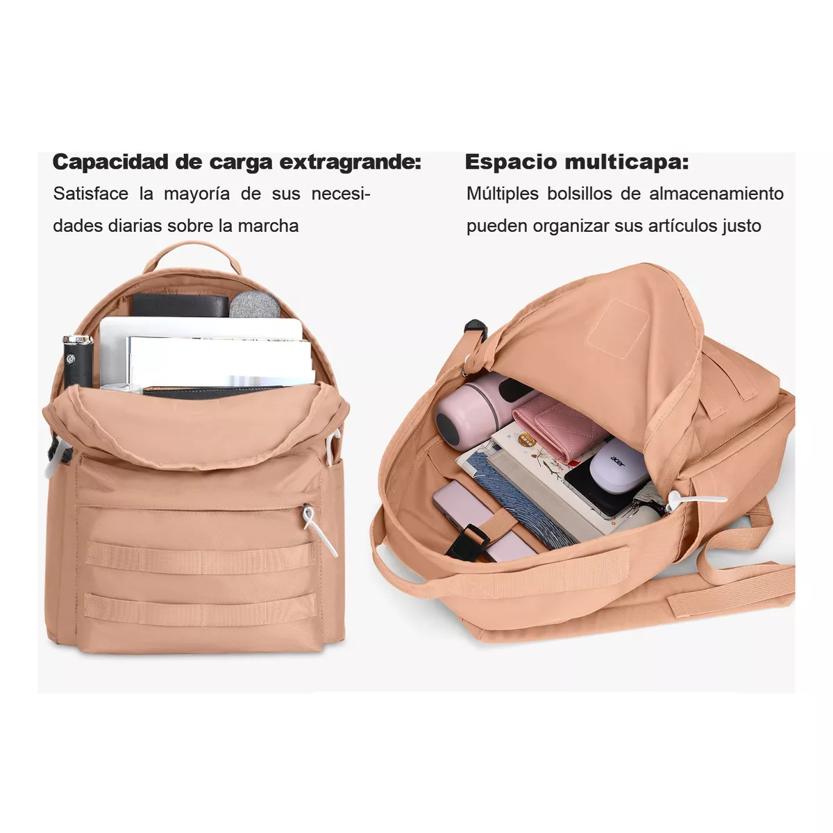 Foto 4 pulgar | Mochila Escolar De Moda Y Viaje Beige