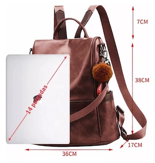 Foto 4 | Mochila Antirrobo Para Mujer Moda Mochila Cafe