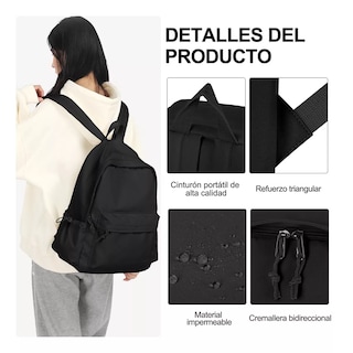 Foto 3 | Mochila Escolar De Moda Y Viaje Negra