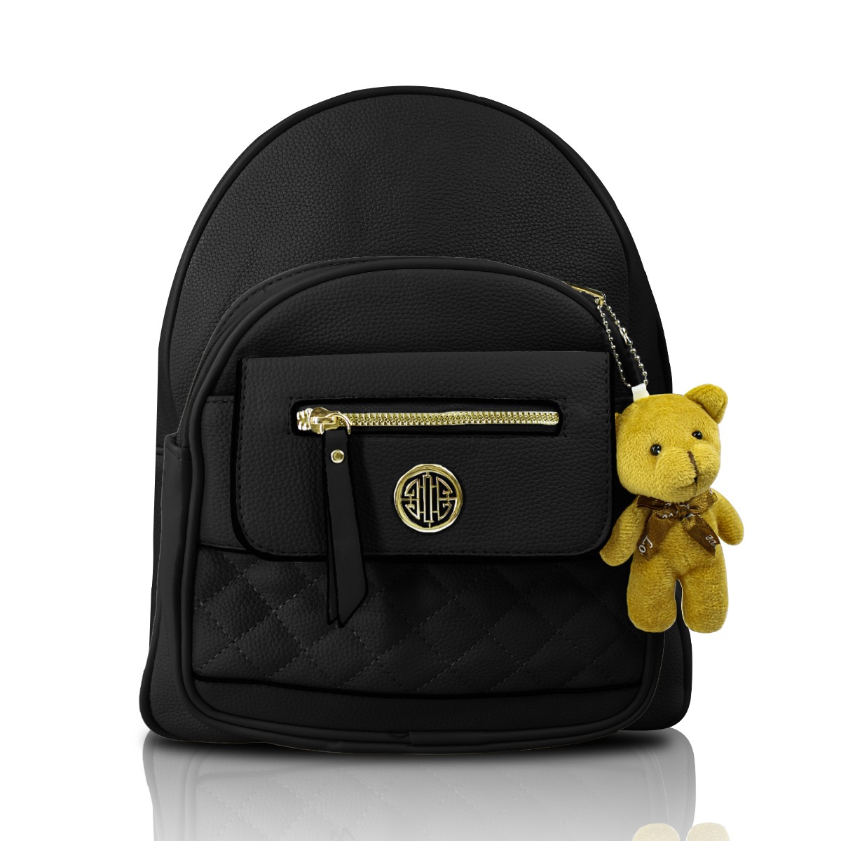 Mochila Negra De Moda Grenboil Bolso Casual De Cuero Sintetico