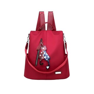 Foto 1 | Mochila Bolsa Para Dama Antirrobo Impermeable Nailon Moda Clasico Roja