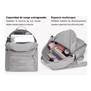 Foto 3 | Mochila Escolar De Moda Y Viaje Gris