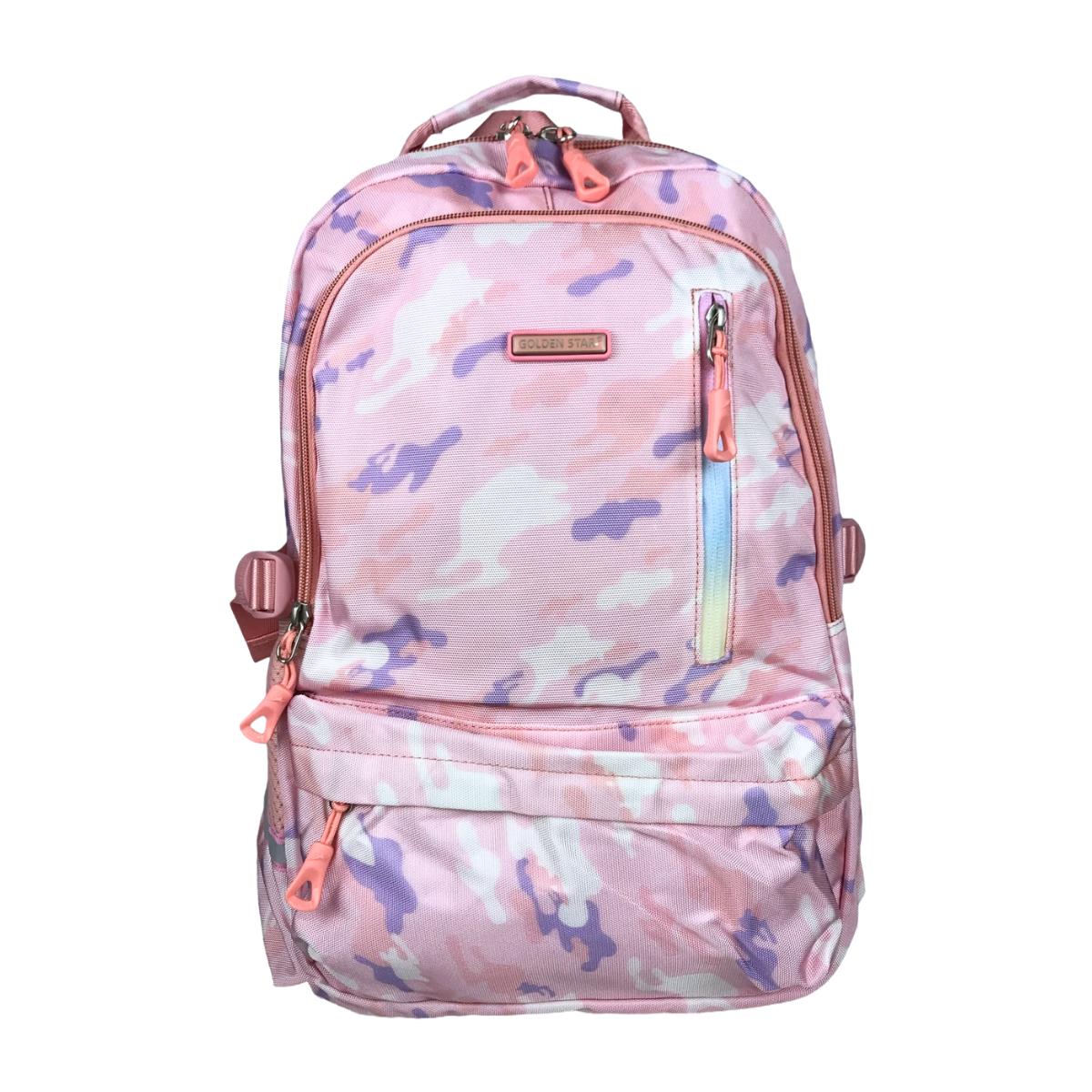 Mochila Golden Star Juvenil Camuflaje Df-4515 Color Rosa