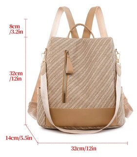 Foto 4 | Mochila Impermeable Color Caqui Anti-robo