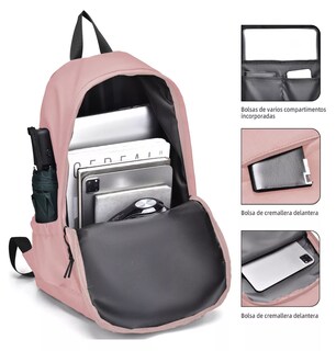 Foto 3 | Mochila Escolar Belug 32l Rosa