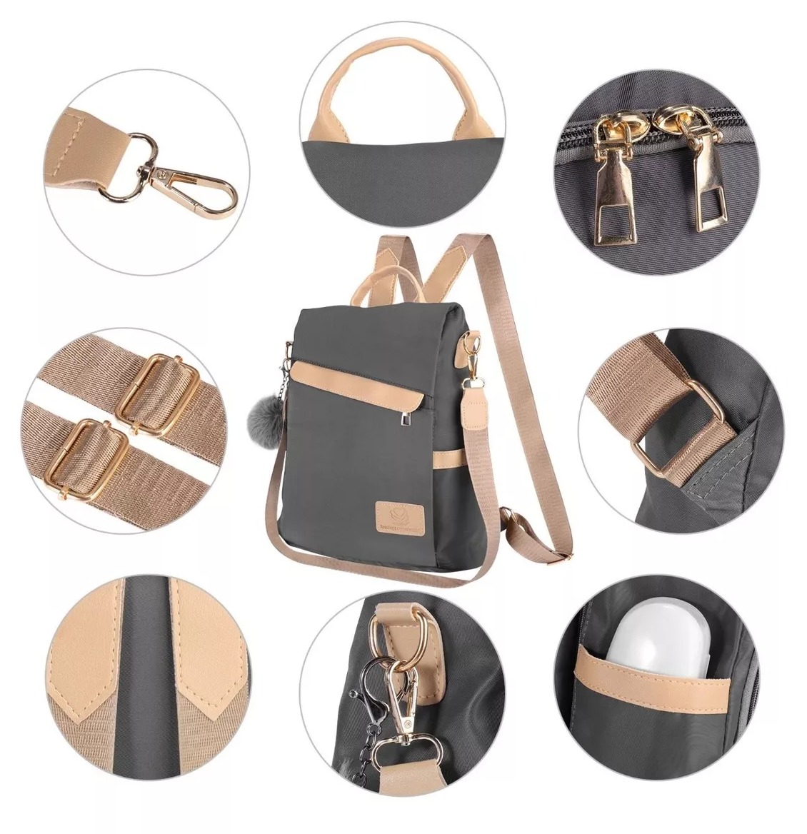Foto 3 | Mochila de Mujer Impermeable Anti-robo