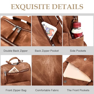 Foto 6 | Mochila Casual Café para Mujer-Venta Internacional