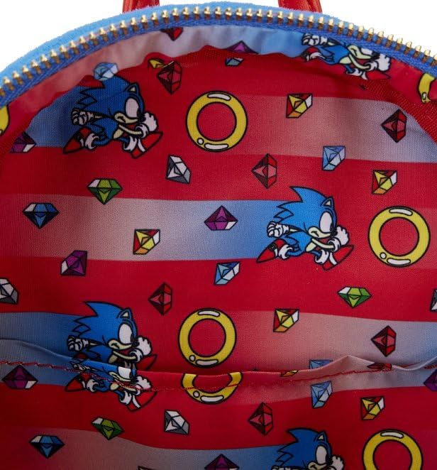 Foto 5 pulgar | Minimochila Loungefly Azul Sonic The Hedgehog