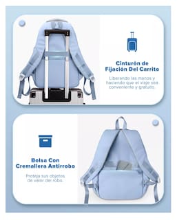 Foto 3 | Mochila Escolar para Laptop 3 Capas Iforu 40 L Azul