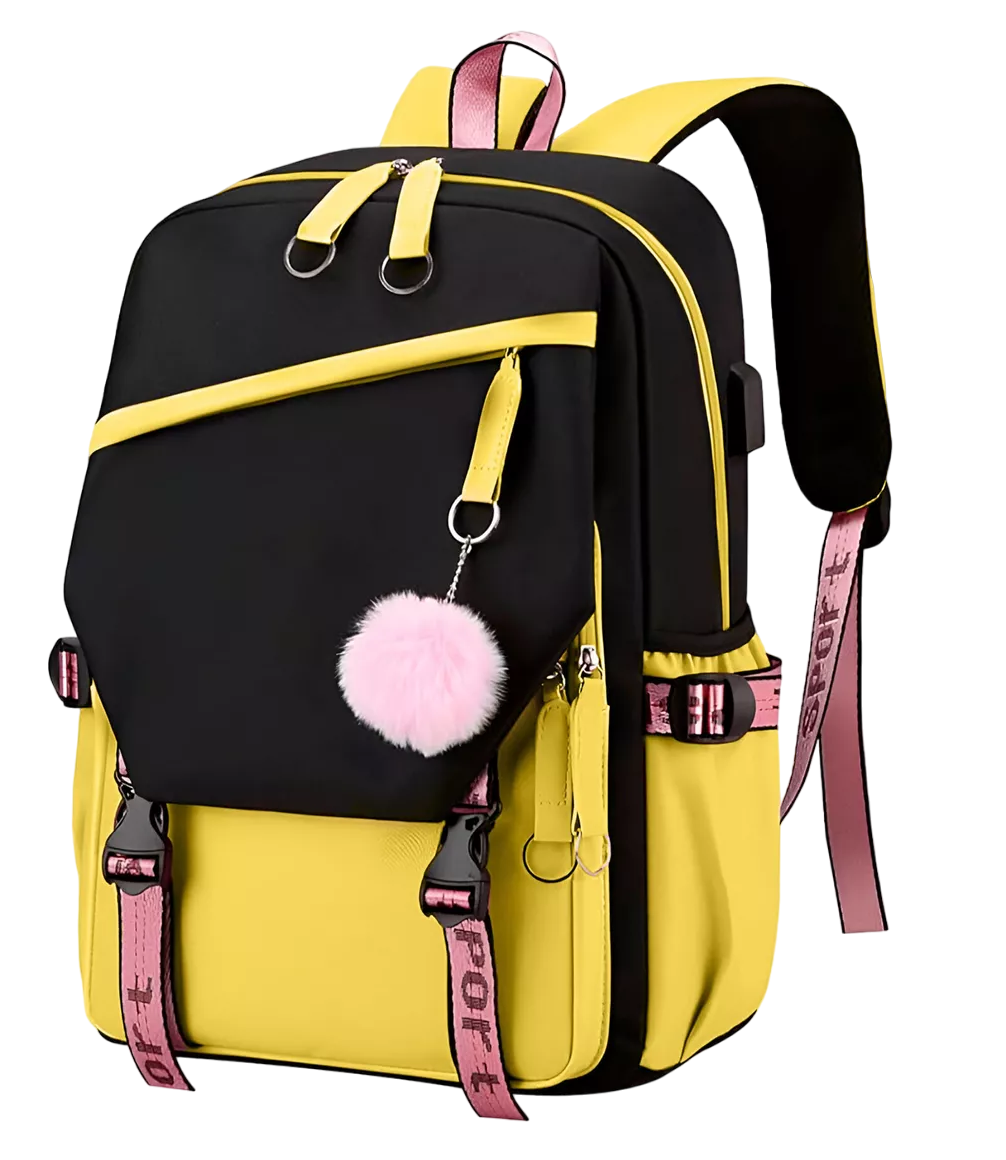 Mochila Kawaii Lab.G Estilo Coreano Multicolor con Puerto USB