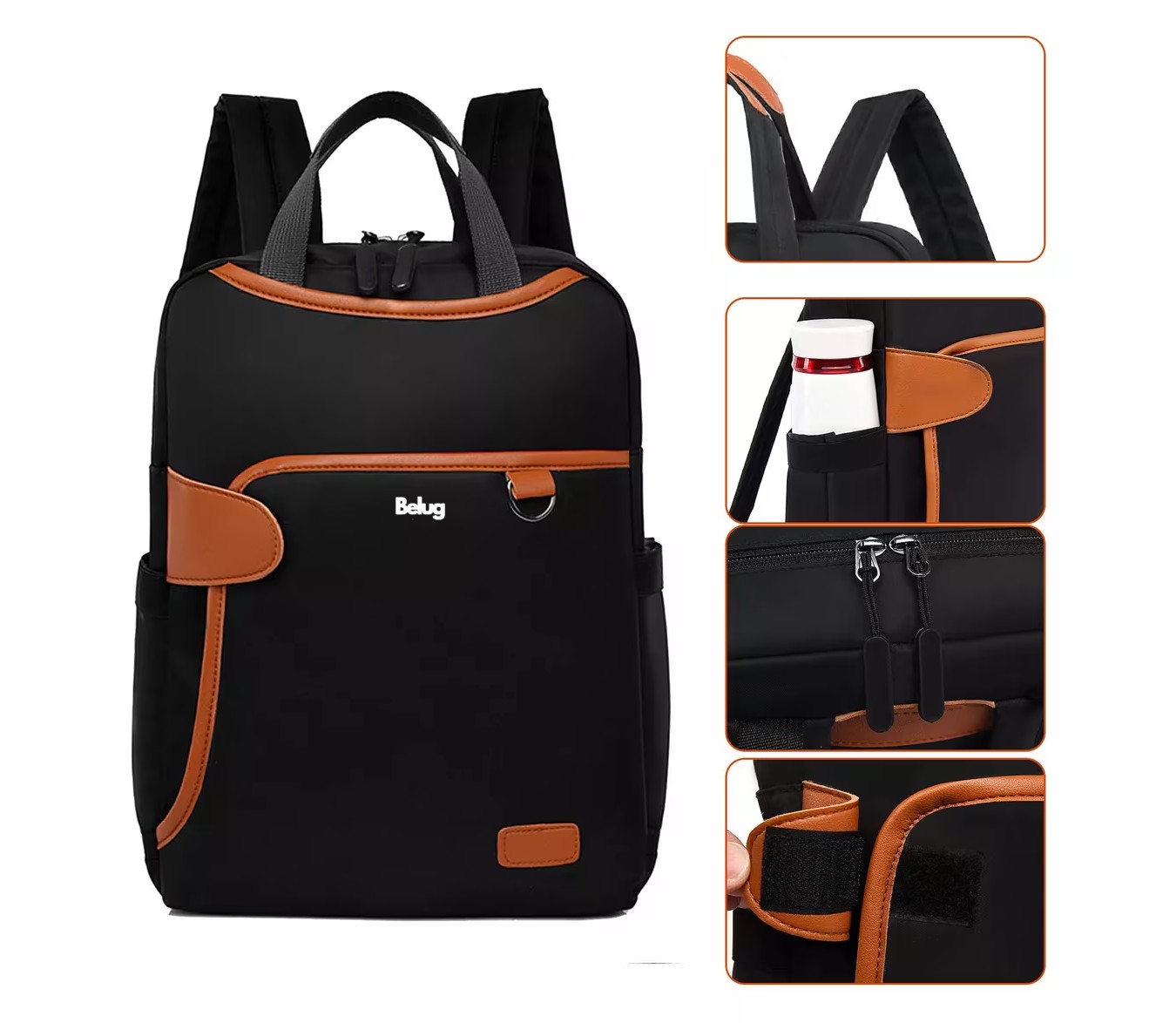 Foto 3 | Mochila Belug Negra Impermeable Antirrobo 13.3'' para Mujer