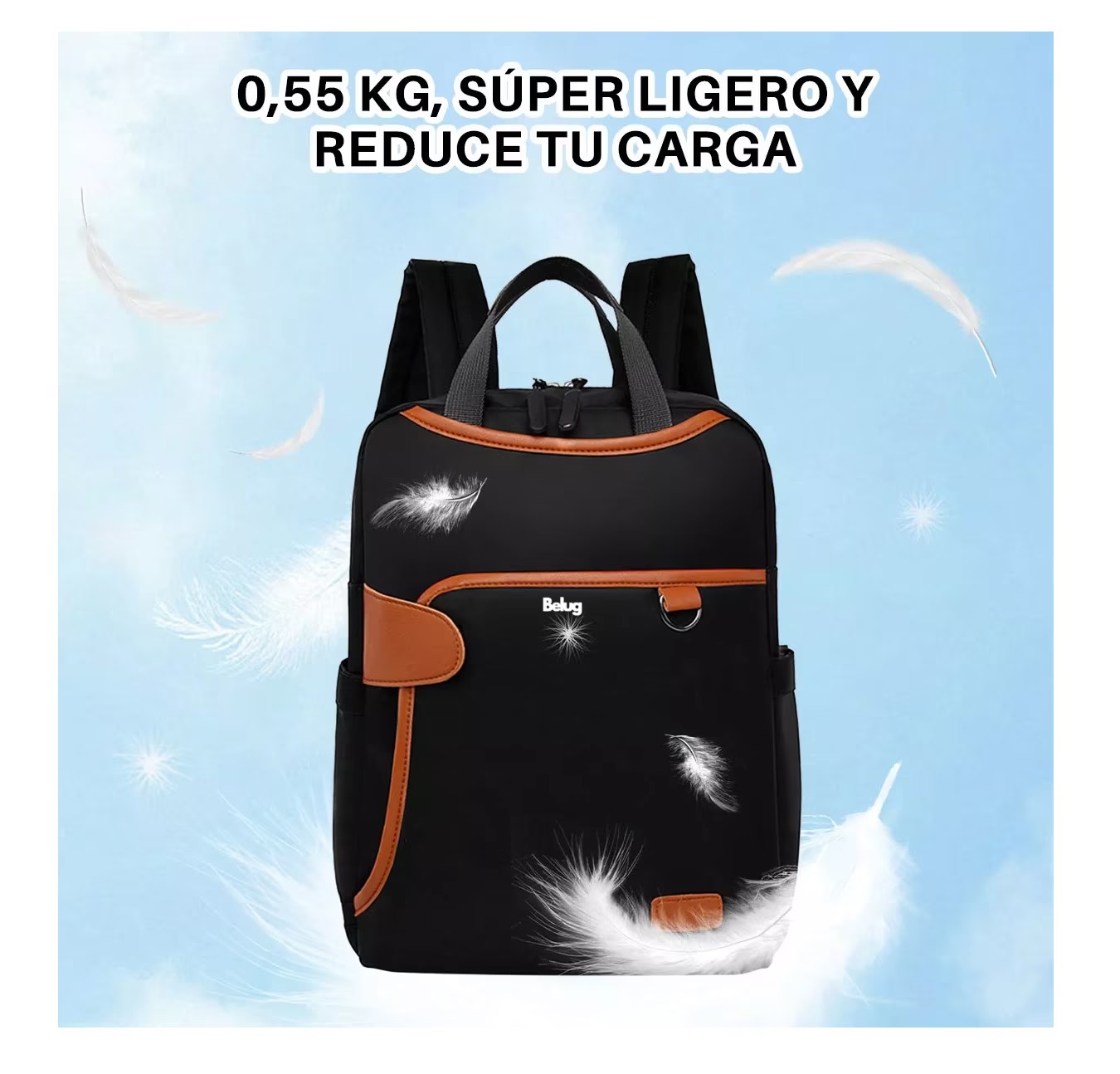 Foto 5 | Mochila Belug Negra Impermeable Antirrobo 13.3'' para Mujer