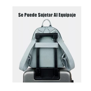 Foto 3 | Mochila Bolso De Mujer Impermeable Antirrobo Verde Claro