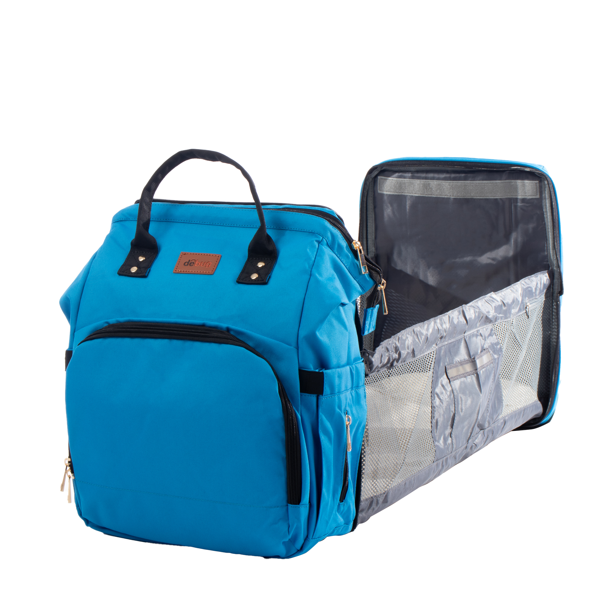Foto 6 pulgar | Mochila Pañalera Debug Para Bebé Con Cambiador Cuna, Color Azul