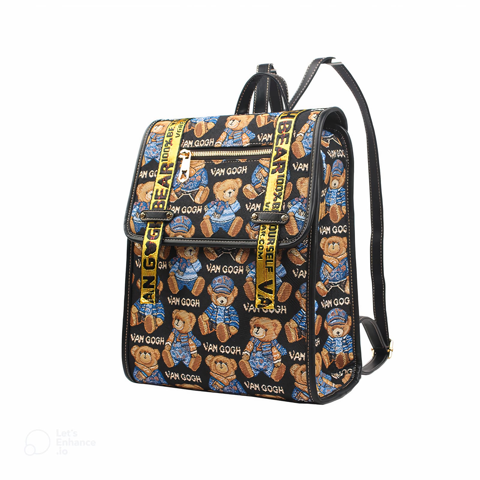 Foto 2 pulgar | Mochila Van Gogh Bear By Henney Bear V087 Star Bear Black