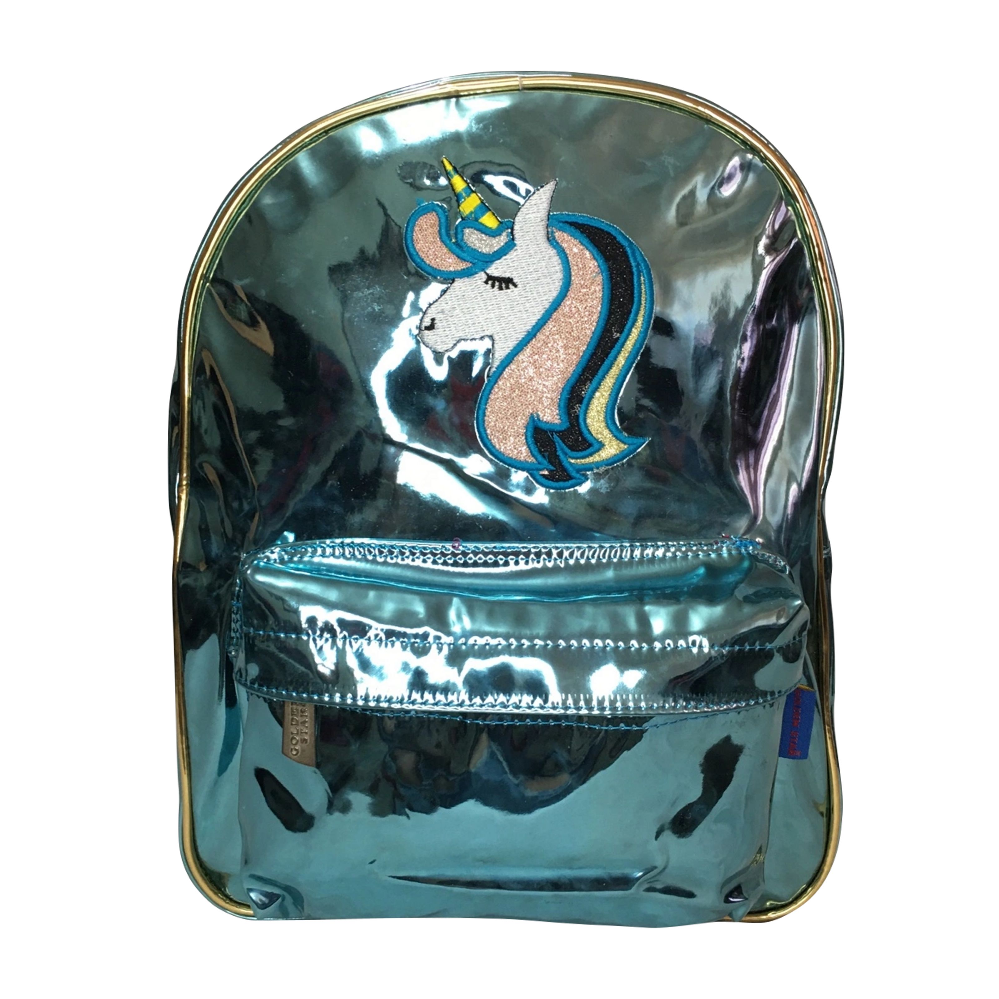 Mochila Casual Espejo Golden Star  Azul Unicornio