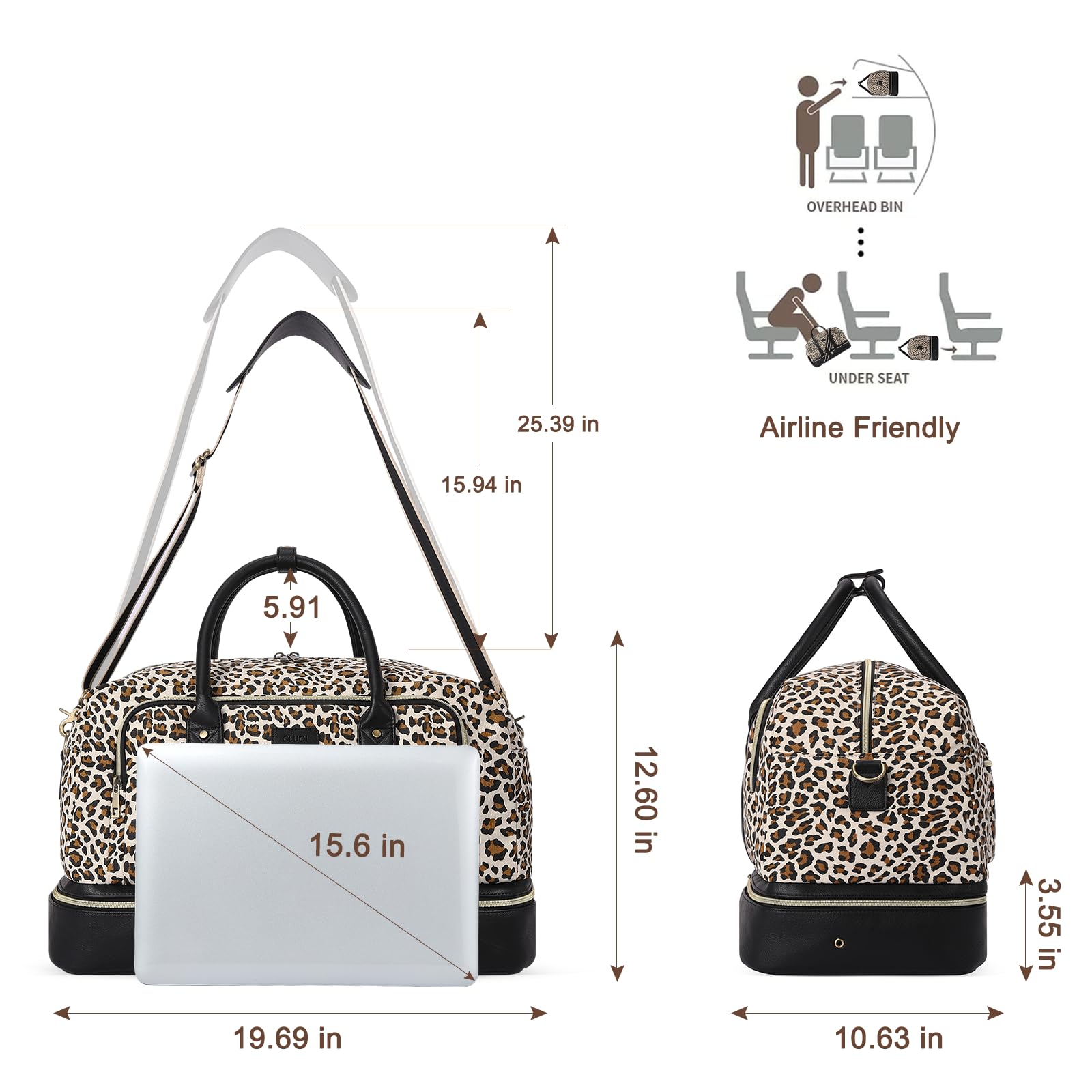 Foto 4 pulgar | Bolsa De Lona Cluci Weekender De Lona Antirrobo Con Bolsa Para Zapatos - Venta Internacional.