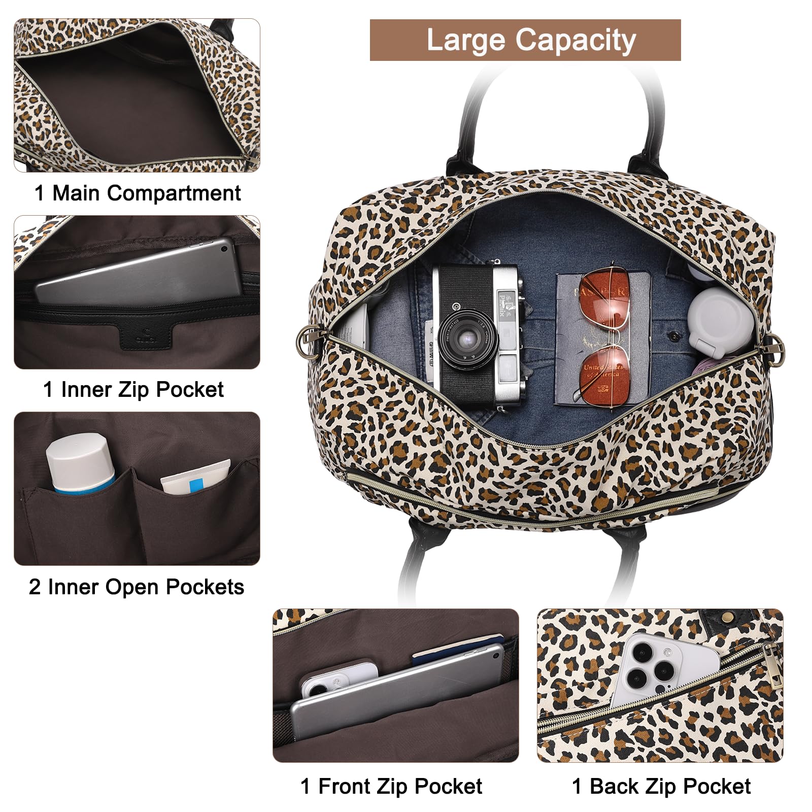 Foto 5 pulgar | Bolsa De Lona Cluci Weekender De Lona Antirrobo Con Bolsa Para Zapatos - Venta Internacional.
